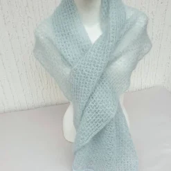 Luxuriöse Brautstola Mohair Seide Mint – Edles Lacetuch für Hochzeit & Feste