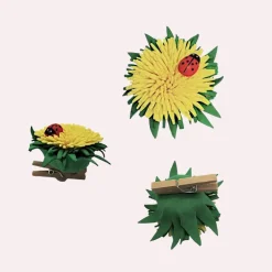 Löwenzahn mit Marienkäfer – Tischdeko, Serviettenhalter & Glücksbringer aus Moosgummi