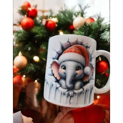 Magische Weihnachtsbecher: Süße Tier-Motive mit Nikolausmütze – Perfektes Geschenk & Deko!