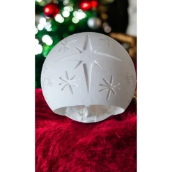 Magisches Winterdorf-Windlicht: 3D-gedruckte PLA-Lichterkugel (15cm) – Nikolaus oder Rentier-Szene