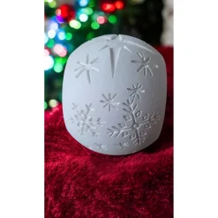 Magisches Winterdorf-Windlicht: 3D-gedruckte PLA-Lichterkugel (15cm) – Nikolaus oder Rentier-Szene