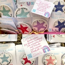Magnet Tschüss Grundschule 2026 – Hallo 5. Klasse | Stern-Design | 38mm & 59mm | Geschenk Schulwechsel