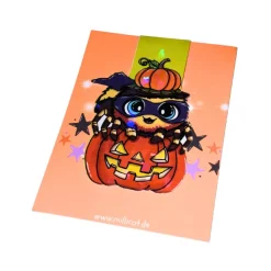 Magnetisches Lesezeichen „Kleine Spinne als Superheld verkleidet“ | Halloween Lesezeichen mit Spinnenmotiv
