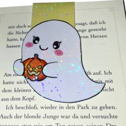 Magnetisches Lesezeichen „Kleiner Geist mit Kürbis