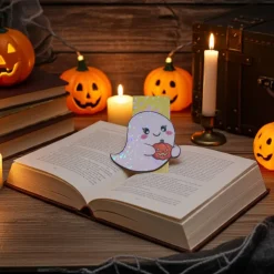 Magnetisches Lesezeichen „Kleiner Geist mit Kürbis