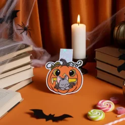 Magnetisches Lesezeichen „Baby-Fledermaus im Kürbis“ – Halloween Lesezeichen