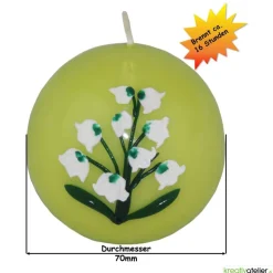 maigrüne Künstlerkerze Maiglöckchen in Kugelform