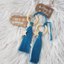 Makramee Anhänger, Geschenkanhänger, Baumschmuck, Rückspiegelanhänger