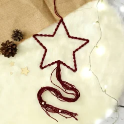 Makramee Stern Weihnachten Boho – Handgefertigte Deko zum Hängen für Tür, Fenster & Wand