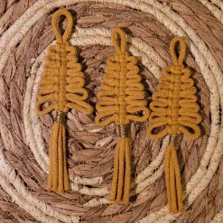 Makramee Tannenbaum, 3er Set, Geschenkanhänger