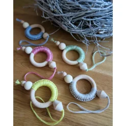 Makramee Weihnachtsschmuck - Weihnachtsbaum Anhänger (blau)