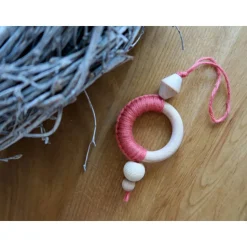 Makramee Weihnachtsschmuck - Weihnachtsbaum Anhänger (blau matt)