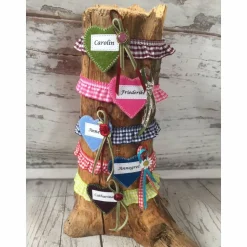 Maßkrug-Band, Maßkrug-Strumpfband, Markierungsband, Krugband zünftig kariert Wunschbeschriftung Filzherz