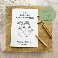 Malbuch digital | Hochzeit Unterhaltung für Kinder | personalisierbar | Mal - & Aktivitätenbuch | PDF