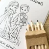 Malbuch Nr. 2 | 5er Set mit Buntstiften | Malbuch Hochzeit für Kinder | Mal - & Aktivitätenbuch | Rätselspaß für Kin