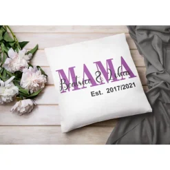 Mama Geschenk Kissen mit Namen | Mama EST | Geschenk Muttertag personalisiert