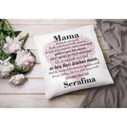 Mama Kissen personalisiert mit Namen - Geschenk zum Muttertag - Geschenke Frauen