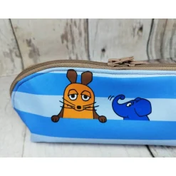 Mappe/Kosmetiktasche Sendung mit der Maus blau in 3 Größen – Federmäppchen & Stiftetasche aus