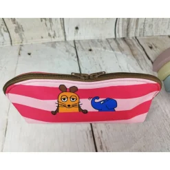 Mappe/Kosmetiktasche Sendung mit der Maus pink in 3 Größen – Federmäppchen & Stiftetasche aus Softshe