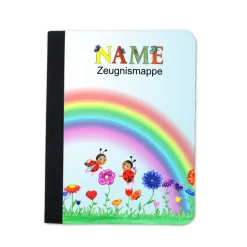Marienkäfer Zeugnismappe personalisiert | Zeugnismappe Mädchen | Zeugnismappe mit Namen | Urkundenmappe Regenbogen