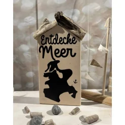 Maritime Deko Holzhäuschen Rügen – Handgemachte Treibholz Deko als Geschenk Lieblingsmensch