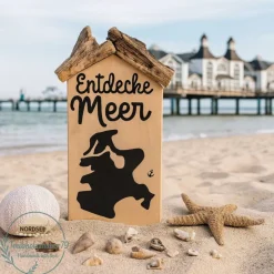 Maritime Deko Holzhäuschen Rügen – Handgemachte Treibholz Deko als Geschenk Lieblingsmensch