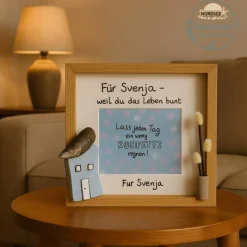 Maritime Deko personalisiert – Handmade Geschenk Baby & Freundin | Shabby Chic Treibholz Häuschen