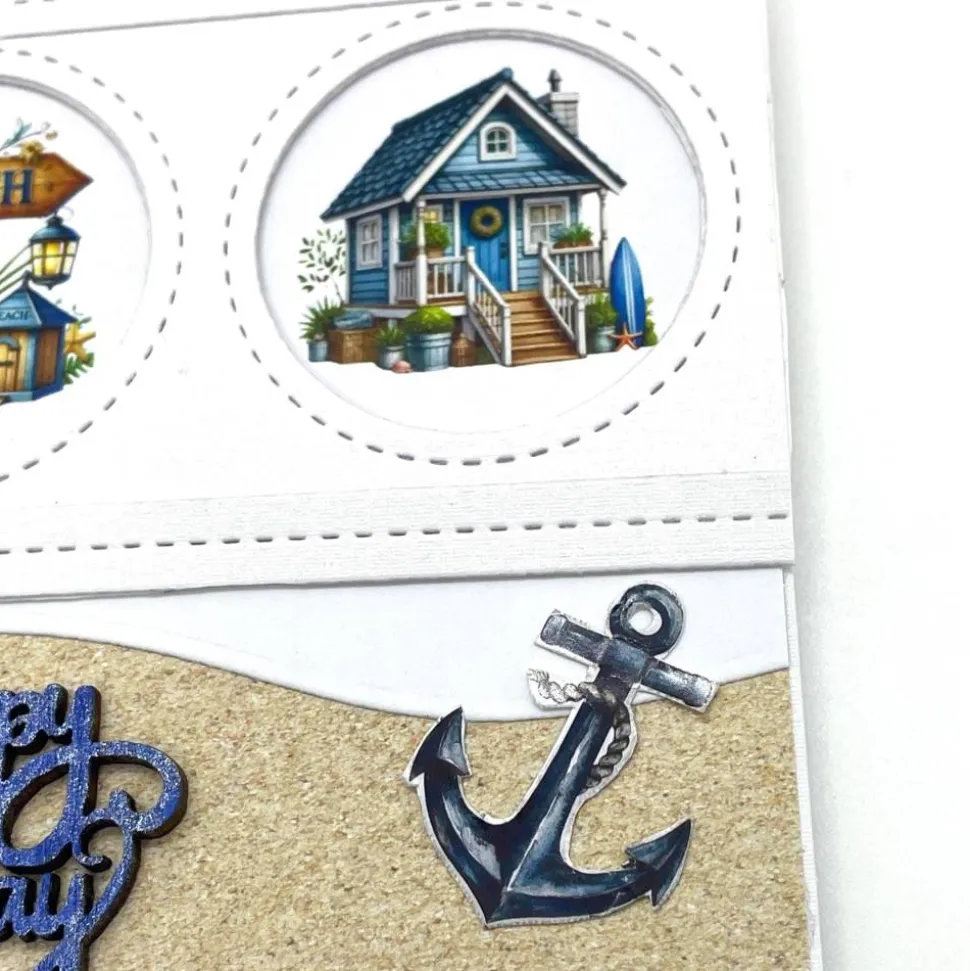 Maritime Geburtstagskarte 3D handgefertigt – Glückwunschkarte Strand, Urlaub, personalisierbar