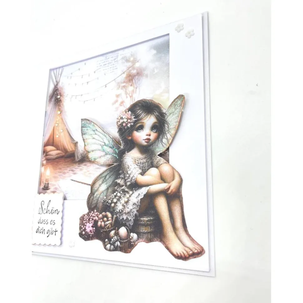 Maritime Geburtstagskarte mit Elfe – Glückwunschkarte Strand & Urlaub im Tippi Zelt– personalisierbar