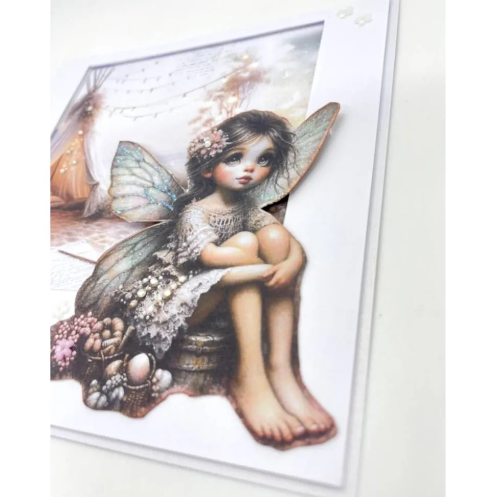 Maritime Geburtstagskarte mit Elfe – Glückwunschkarte Strand & Urlaub im Tippi Zelt– personalisierbar