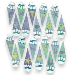 Maritime Schultüten & Streuteile – 20 Mini Schultüten + 25 Streudeko, Tonkarton & Glitzer Moosgummi, Einschulung, Scrapbooking