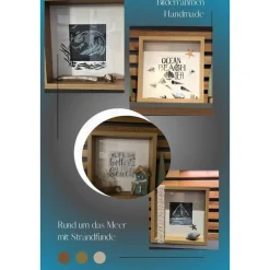 Maritimer Bilderrahmen mit Ostsee-Spruch – Geschenk für Freundin, skandinavische Deko mit Strandgut