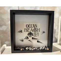 Maritimer Bilderrahmen mit Ostsee-Spruch – Geschenk für Freundin, skandinavische Deko mit Strandgut