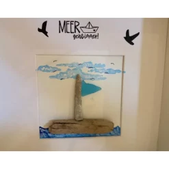 Maritimes Wandbild Segelboot – Handgemachtes Steinbild als einzigartiges Geschenk und Deko
