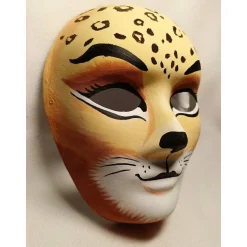 Maske, Gepard, Leopard, handbemalt, Tiermaske, Pappmache