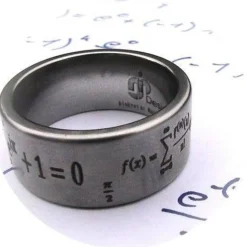 Mathe Ring, für Mathematiker, Edelstahlring, Zeigen Sie, dass Sie vollständiges Element der Gruppe der Mathematiker sind.  personalisiert