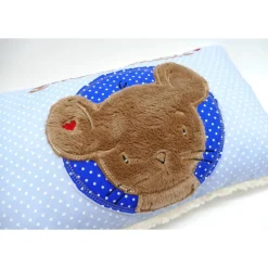 Maus im Doodlekreis - Namenskissen Taufkissen Kuschelkissen Kindergartenkissen Geburtsgeschenk  Schmusekissen