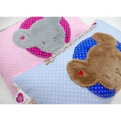 Maus im Doodlekreis - Namenskissen Taufkissen Kuschelkissen Kindergartenkissen Geburtsgeschenk  Schmusekissen