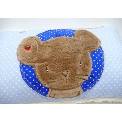 Maus im Doodlekreis - Namenskissen Taufkissen Kuschelkissen Kindergartenkissen Geburtsgeschenk  Schmusekissen