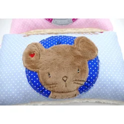 Maus im Doodlekreis - Namenskissen Taufkissen Kuschelkissen Kindergartenkissen Geburtsgeschenk  Schmusekissen