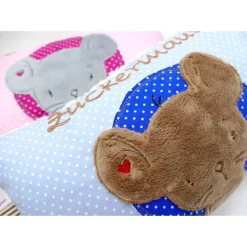 Maus im Doodlekreis - Namenskissen Taufkissen Kuschelkissen Kindergartenkissen Geburtsgeschenk  Schmusekissen