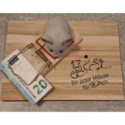 Mausefalle mit Maus perfekt für Geldgeschenke - originelle Verpackung für Geldgeschenke