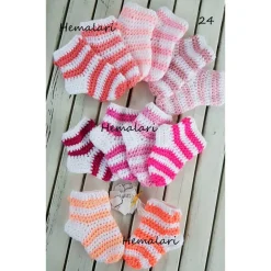 Mädchen Adventskalender Söckchen * gehäkelt * 24 Socken * verschiedene Farben * Weihnachtskalender