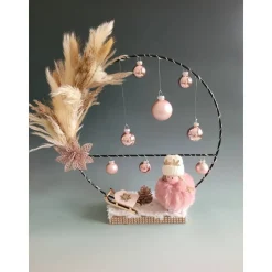 Mädchen in rose mit Metallring, Sofortkauf, Geschenk, Weihnachten,Deko,Sofortkauf,UNIKAT