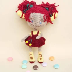 Mädchen Puppe, gehäkelte Puppe, Handgemachte Unikat Puppe gehäkelt, Hälelpuppe Sammelpuppe aus hochwertigem Garn, Puppe