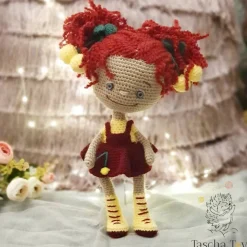 Mädchen Puppe, gehäkelte Puppe, Handgemachte Unikat Puppe gehäkelt, Hälelpuppe Sammelpuppe aus hochwertigem Garn, Puppe