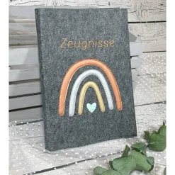 Mädchen Schultüte aus Stoff Regenbogen personalisiert 70 cm