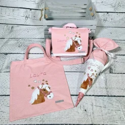 Mädchen Schultüte Geschwistertüte Pferd Lulu aus Stoff 35 cm
