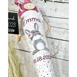 Mädchen Schultüte Hase Marie aus Stoff personalisiert 70 cm