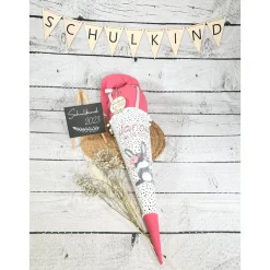 Mädchen Schultüte Hase Marie personalisiert aus Stoff bzw. Musselinstoff 70 cm